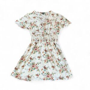 Cream Floral Mini Dress Size‎ Medium